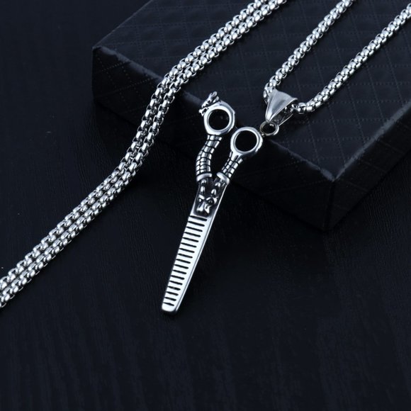 ❤️Fashion domineering scissors pendant necklace for women/men, N90201P225 - Picture 1 of 8